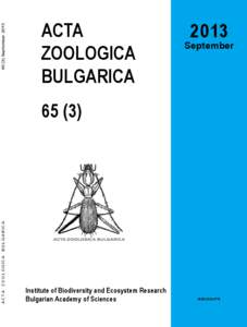 [removed]September[removed]Acta zoologica bulgarica