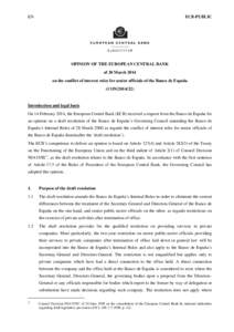 Microsoft Word - EN CON_2014_22 on the conflict of interest rules for senior officials of the Banco de España.DOC