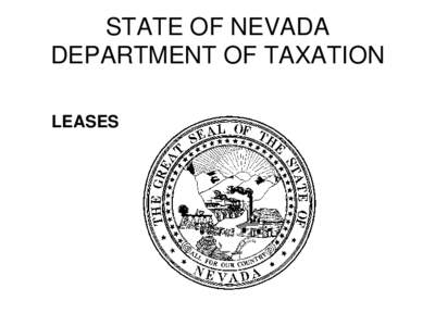 STATE OF NEVADA DEPARTMENT OF TAXATION