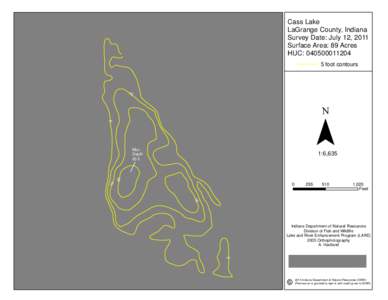 Cass Lake LaGrange County, Indiana Survey Date: July 12, 2011 Surface Area: 89 Acres HUC: [removed]foot contours