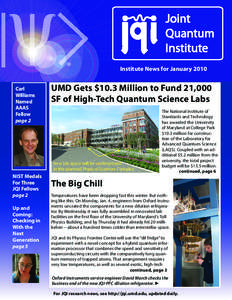 Institute News for January 2010 Carl Williams Named AAAS Fellow