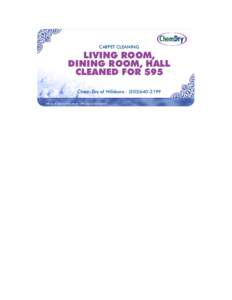 CARPET CLEANING  LIVING ROOM, DINING ROOM, HALL CLEANED FOR $95 Chem-Dry of Hillsboro[removed]