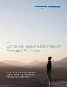 2010  Corporate Responsibility Report Executive Summary  Click on each section heading