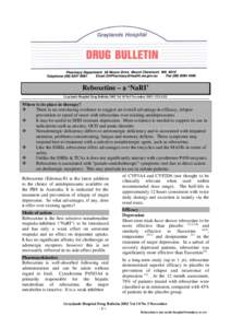 Reboxetine – a ‘NaRI’ Clarify desipramine