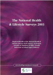 The National Health & Lifestyle Surveys 2003 Regional Regional Results Results of