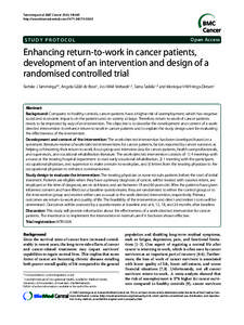 Tamminga et al. BMC Cancer 2010, 10:345 http://www.biomedcentral.com STUDY PROTOCOL  Open Access