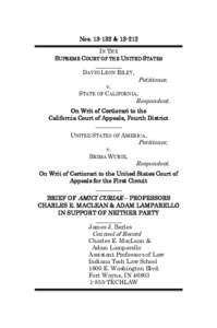 Fourth Amendment to the United States Constitution / Thornton v. United States / Chimel v. California / Arizona v. Gant / New York v. Belton / United States v. Chadwick / United States v. Ross / Searches incident to a lawful arrest / Motor vehicle exception / Law / Case law / Searches and seizures