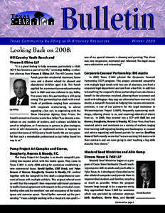 Texas Community Building with Attorney Resources  Winter 2009 Looking Back on 2008: Hill Country Youth Ranch and