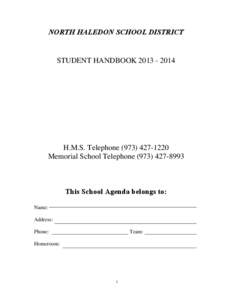 NORTH HALEDON SCHOOL DISTRICT  STUDENT HANDBOOK[removed]