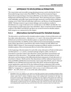 Draft DRECP and EIR/EIS CHAPTER II.1. APPROACH TO DEVELOPING ALTERNATIVES II.1  APPROACH TO DEVELOPING ALTERNATIVES