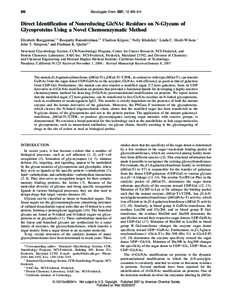 Bioconjugate Chem. 2007, 18, 806−[removed]Direct Identification of Nonreducing GlcNAc Residues on N-Glycans of Glycoproteins Using a Novel Chemoenzymatic Method