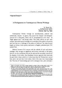 A Prolegomena to Contemporary Tibetan Writngs  21