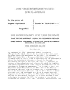 Rogers Corporation,  Docket No. TSCA-I[removed]