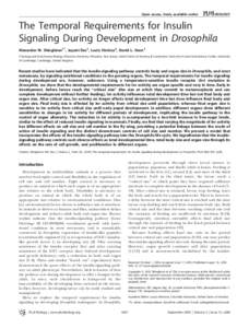 Open access, freely available online  PLoS BIOLOGY The Temporal Requirements for Insulin Signaling During Development in Drosophila