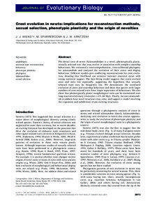 doi: [removed]j[removed]02340.x  Crest evolution in newts: implications for reconstruction methods,