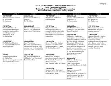 Microsoft Word - TTUHSC PLFSOM TRAINING PROGRAM IN GI MOTILITY AND NEUROGASTROENTEROLOGY[removed]doc