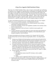 Microsoft Word - City of Los Angeles Child Nutrition Policy.doc