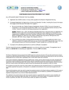 BUSINESS, CONSUMER SERVICES, AND HOUSING AGENCY • GOVERNOR EDMUND G. BROWN JR.  BOARD OF REGISTERED NURSING PO Box[removed], Sacramento, CA[removed]P[removed]F[removed] | www.rn.ca.gov Louise R. Bailey, M