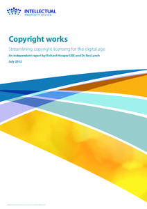 Coyright works: Streamlining copyright licensing for the digital age