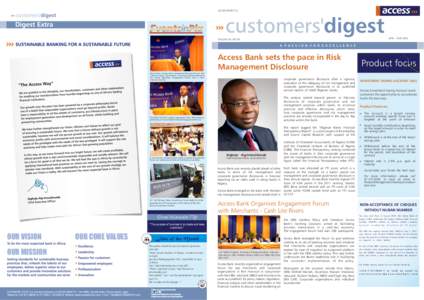 ACCESS BANK PLC  APRIL - MAY 2012 VOLUME 18 NO. 05