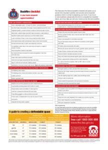 Bushfire checklist  The Tasmania Fire Service bushfire checklist will assist you to answer this important question and provide some important guidance when it comes to preparing your home. If you live in or near bushland