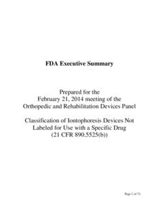 DRAFT FDA Executive Summary