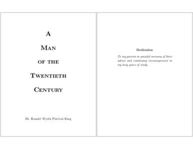 A MAN OF THE TWENTIETH CENTURY