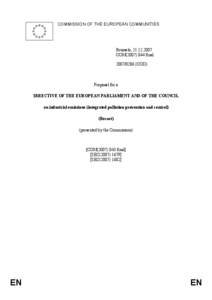 Law / Integrated Pollution Prevention and Control / Best available technology / Waste Incineration Directive / Air pollution / NanoMemPro IPPC Database / End of Life Vehicles Directive / European Union directives / Pollution / European Union