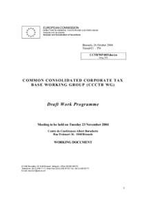 Common Consolidated Tax Base Working Group ("CCTB WG")