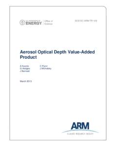 DOE/SC-ARM/TR-129  Aerosol Optical Depth Value-Added Product A Koontz G Hodges