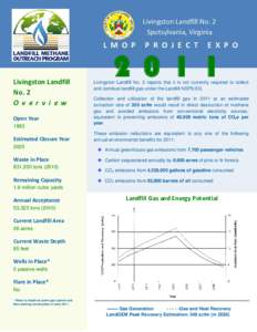 LMOP Project Expo 2011 – Livingston Landfill No. 2, Virginia