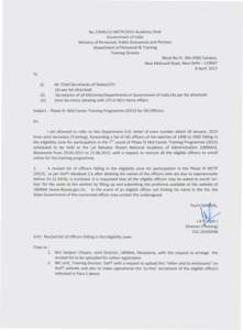 No[removed]MCTP/2012-Academy Desk Government of India Ministry of Personnel, Public Grievances and Pension Department of Personnel & Training Training Division