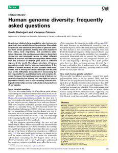Human genome diversity: frequently asked questions