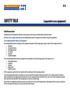 35  SAFETY TALK [suspended access equipment]