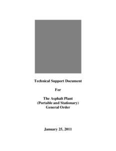 Technical Support Document For The Asphalt Plant (Portable and Stationary) General Order