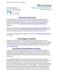 Having trouble viewing this email? Click here  The Current Helping people regain life thru neurotechnology