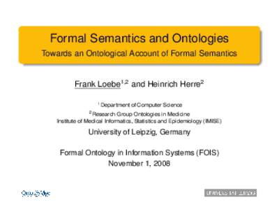 Ontology / Semantic Web / Information science / Academia / Logic / Technical communication / Computing / Semantics / Formal ontology / Web Ontology Language / Mereology