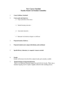 Microsoft Word - New Course Checklist  Revised