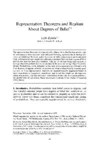 Representation Theorems and Realism   About Degrees of Belief