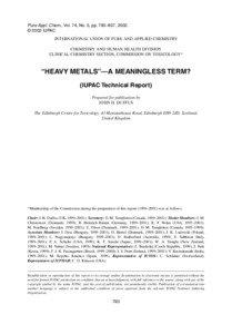 Transition metal / Alkaline earth metal / Heavy metal / Toxic metal / Chemical element / Metalloid / Metal / Copper / Alkali metal / Chemistry / Matter / Periodic table