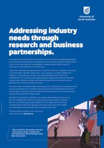 Addressing industry needs through research and business partnerships. A new patented technology that can plot walls or furniture from life-size building design plans is just one of the research projects that highlights h