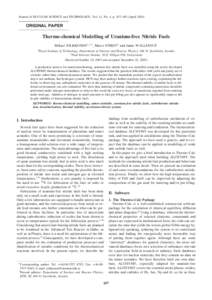 Thermo-chemical Modelling of Uranium-free Nitride Fuels