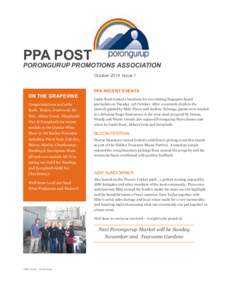 PPA POST  PORONGURUP PROMOTIONS ASSOCIATION October 2014 Issue 1  PPA RECENT EVENTS