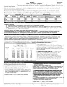 2013–14 Attachment 7 Carta a los Grupos Familiares Exhibit 1 Programa nacional de almuerzos escolar/Programa de Desayuno Escolar (use w/ Exhibit A) Estimado Padre/Guardián: