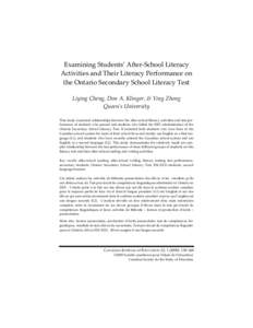 Ontario Secondary School Literacy Test / Education Quality and Accountability Office / Linguistics / English as a foreign or second language / English-language learner / Literacy / Ninth grade / Sir Allan MacNab Secondary School / Barton Secondary School / Education in Ontario / English-language education / Education