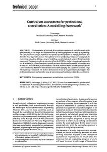 1  Curriculum assessment for professional accreditation: A modelling framework* J Armarego Murdoch University, Perth, Western Australia