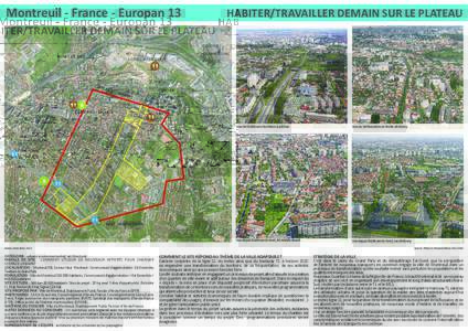 Montreuil - France - Europan 13  Habiter/Travailler demain sur le plateau NOISY LE SEC