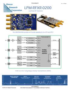 PRELIMINARY  Ver. 1.2Prelim LPM-RFXR-0200 Low-Power RF Transceiver
