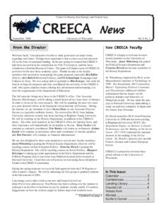 September[removed]CREECA News  1 Center for Russia, East Europe, and Central Asia  September 2000