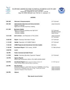FGBNMS Sanctuary Advisory Council Meeting Agenda